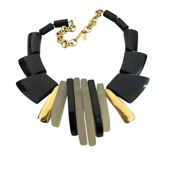 Magnificent Vintage Parklane Lucite Deco Necklace Park Lane Statement - Picture 11 of 11